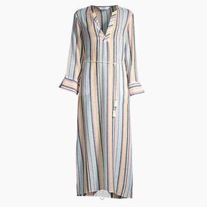 NWT. SPLENDID X GRAY MALIN Playa Striped Linen-Blend Maxi Dress. Size Large.